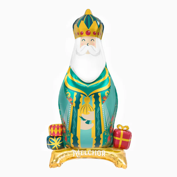 Globo con Base Foil Rey Mago Melchor (Sin Helio) - Imagen 3