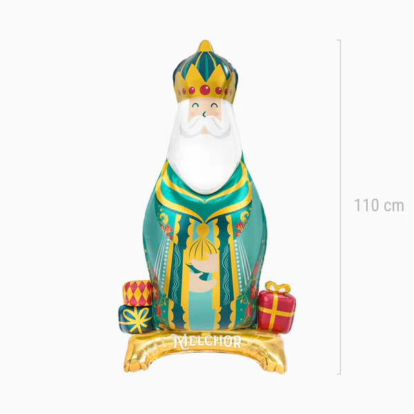 Globo con Base Foil Rey Mago Melchor (Sin Helio) - Imagen 2
