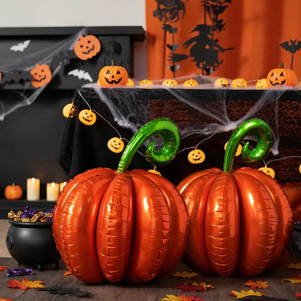 Globo Foil Calabaza Naranja 3D Halloween - Imagen 2
