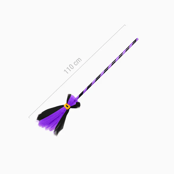 Escoba Bruja Halloween Morado - Imagen 2
