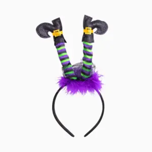 Diadema Halloween Botas Bruja Verde