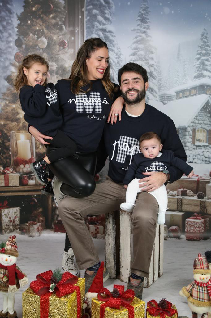 Pack familiar sudadera personalizada Navidad (adulto + niño)