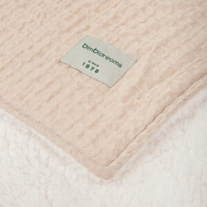 Manta Waffle con Coralina Bimbidrems - Gris Beige