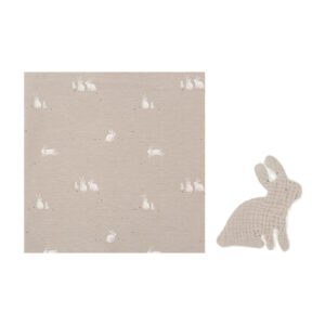 Muselina Bambú con Doudou Bunny Gris/Beige Bimbidreams