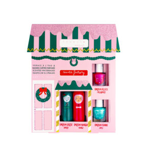 CHARLOTTE HOUSE : 2 bálsamos labiales cereza y mango y 2 esmaltes uñas turquesa (aroma manzana) y fucsia (aroma fresa)