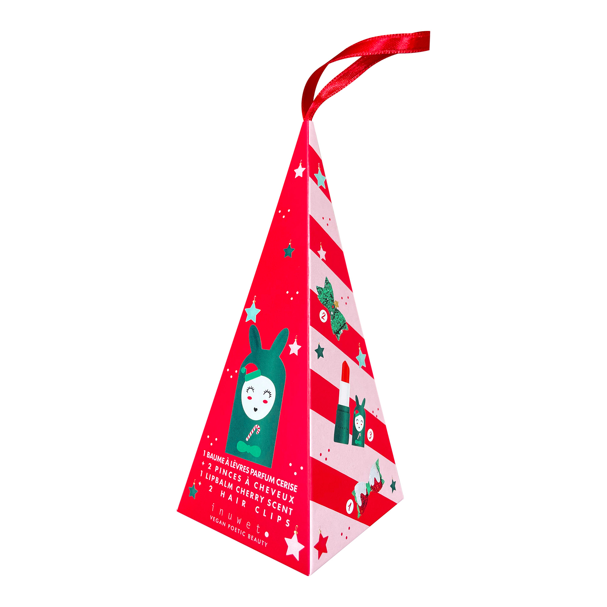 CONO BUNNY NAVIDAD: bálsamo labial cereza + 2 clips de pelo - Imagen 2