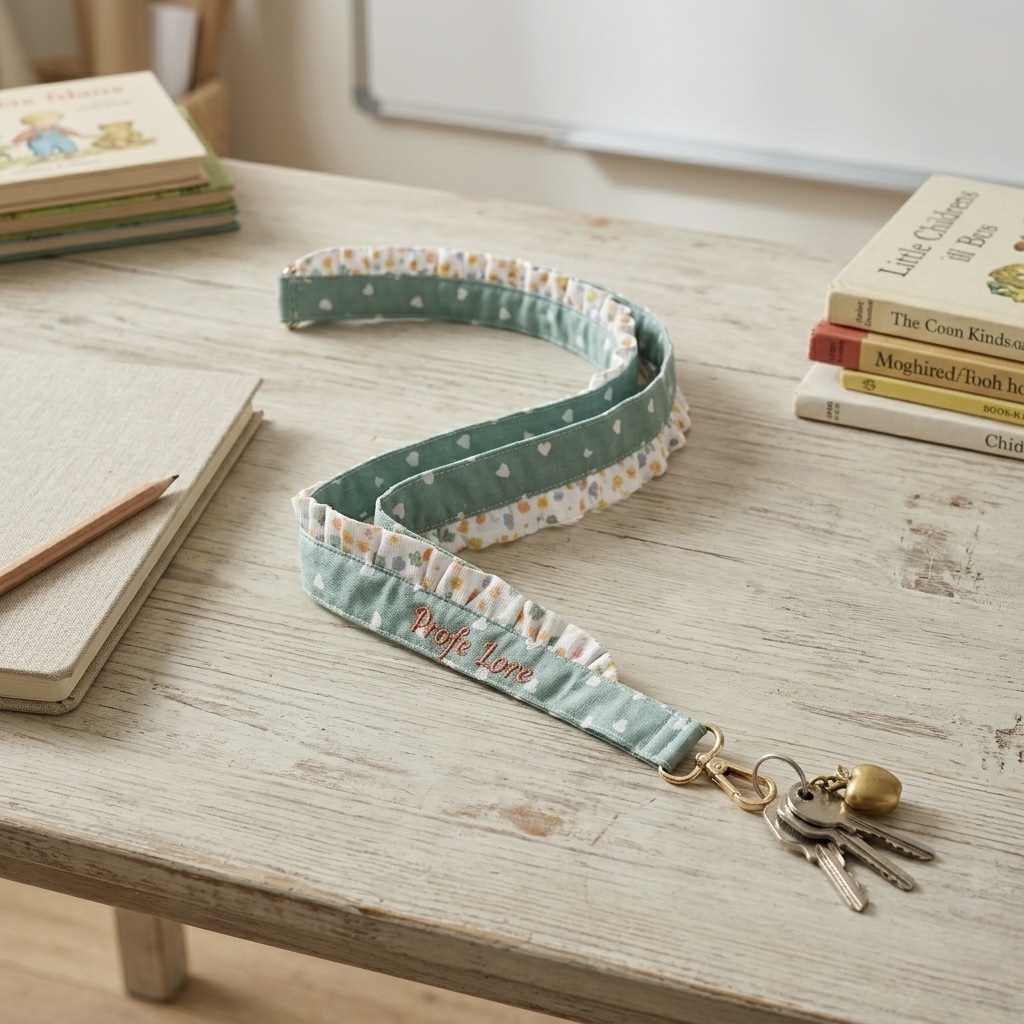 Lanyard Personalizable con Hebilla | Elige Tela, Color y Volante - Imagen 2