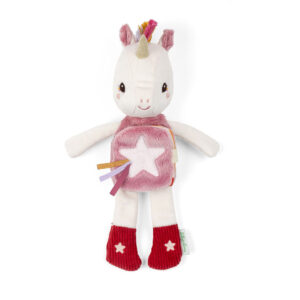 Libro de tela y peluche de Lena la Unicornio fosforescente