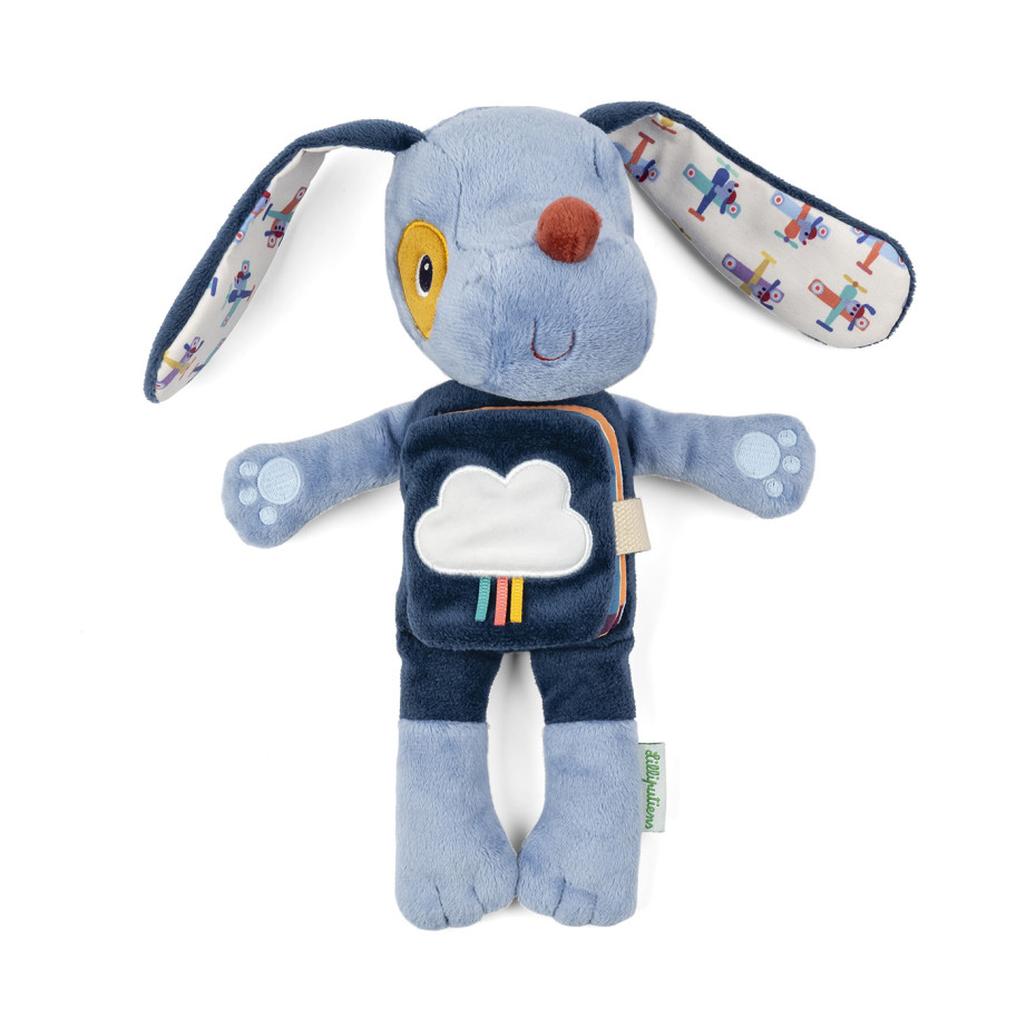 Peluche y Libro de Tela Fosforescente Jules el Perro