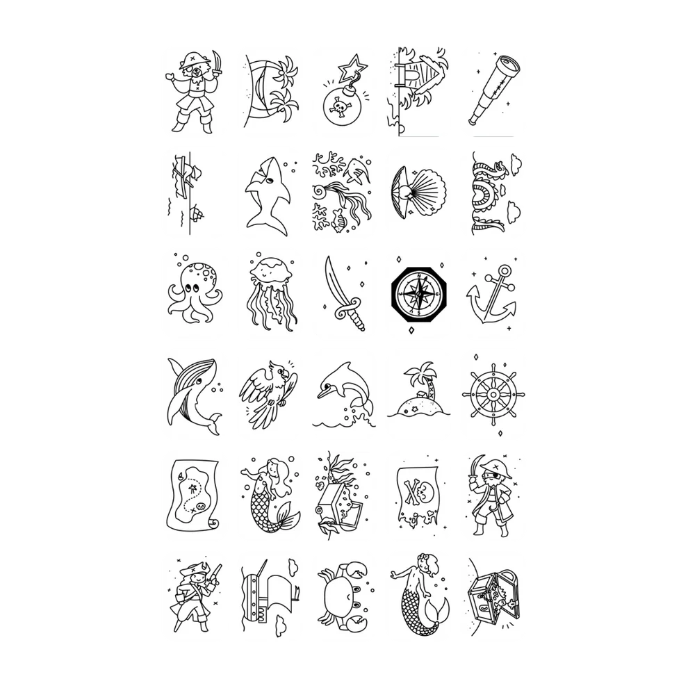 Plantillas Kidydraw Mini Animales del mundo y Océanos y Piratas - Imagen 7