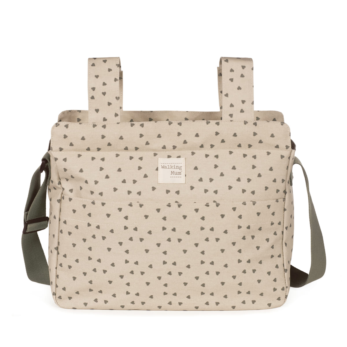Bolsa Canastilla Corazones Poppy Musgo Walking Mum - Imagen 2