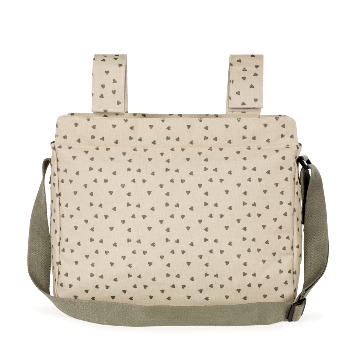 Bolsa Canastilla Corazones Poppy Musgo Walking Mum - Imagen 5