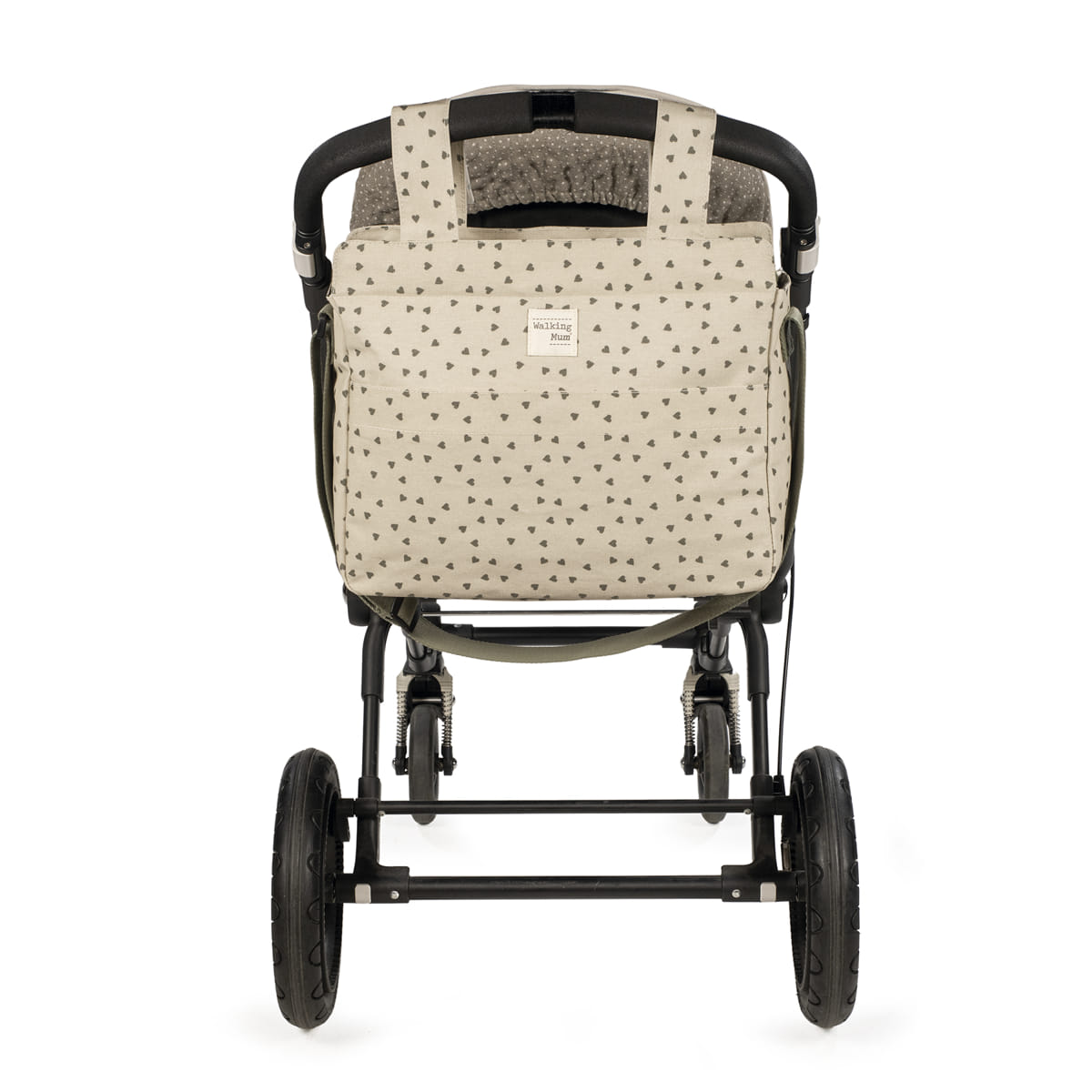 Bolsa Canastilla Corazones Poppy Musgo Walking Mum - Imagen 11