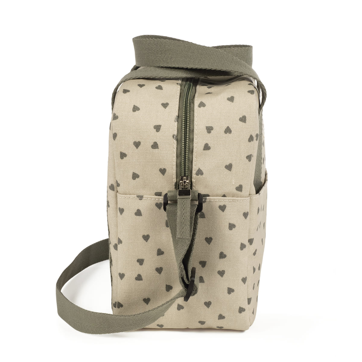 Bolsa Térmica Biberones Bebés Corazones Poppy Musgo - Imagen 3