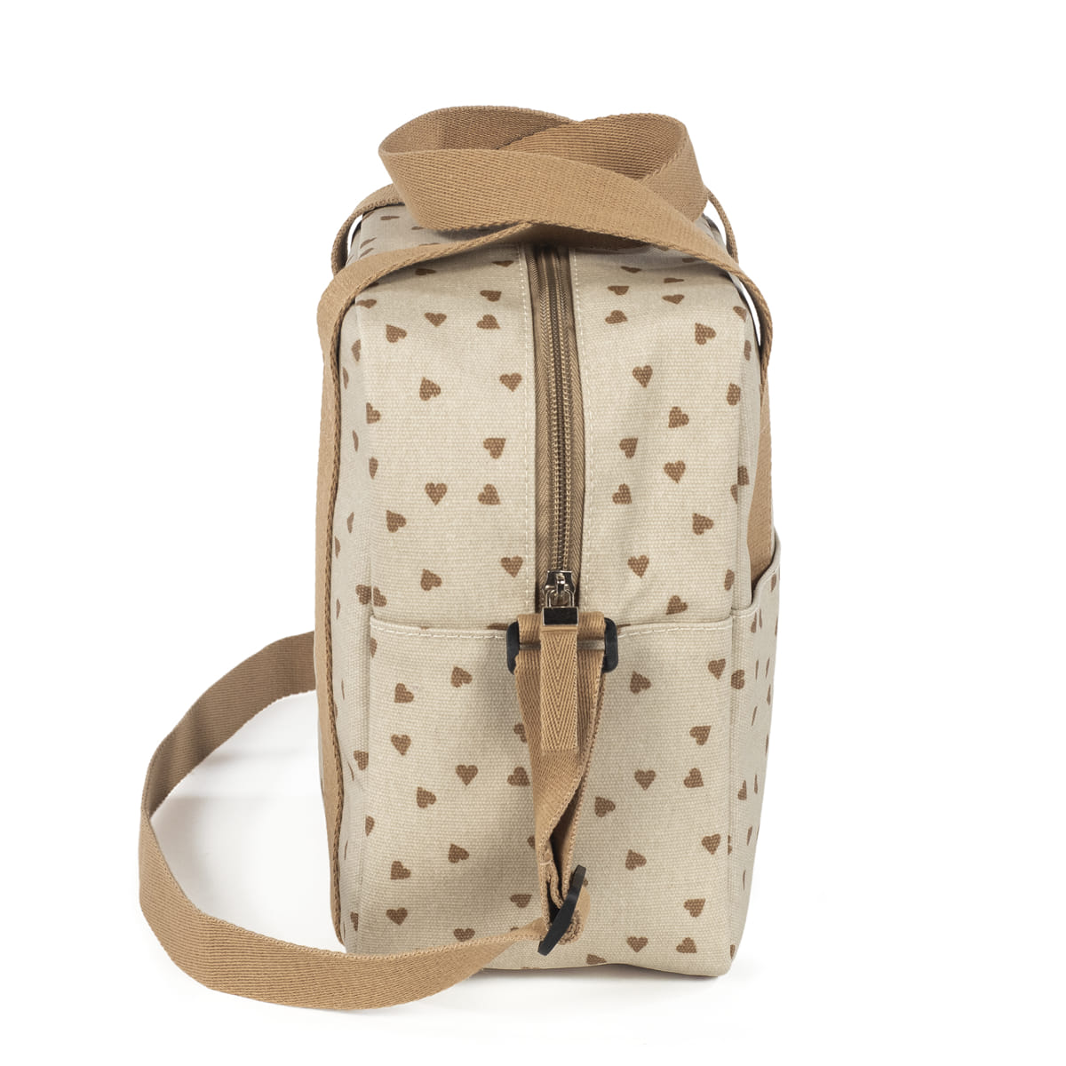 Bolsa Térmica Biberones Bebés Corazones Poppy Canela - Imagen 3