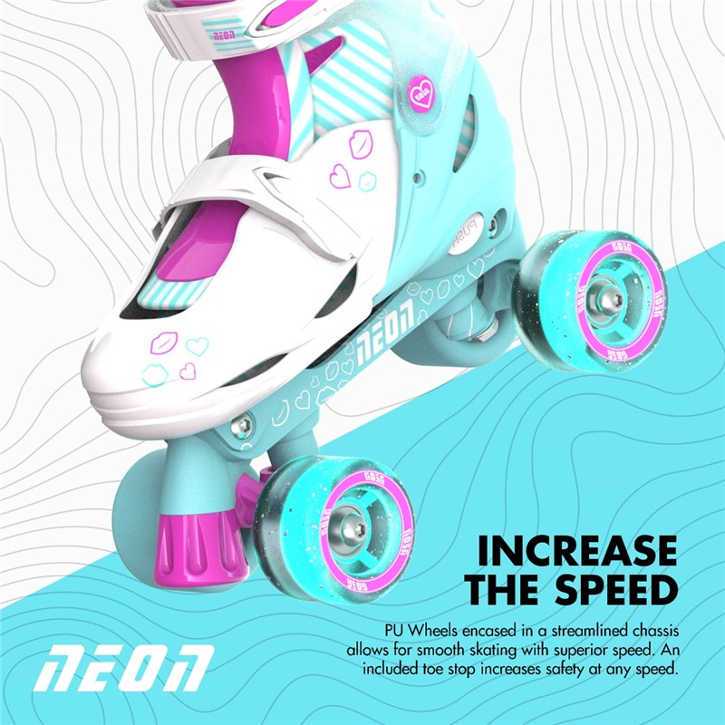 Patines Combo Neón Turquesa Rosa T. 30-33 volution - Imagen 4