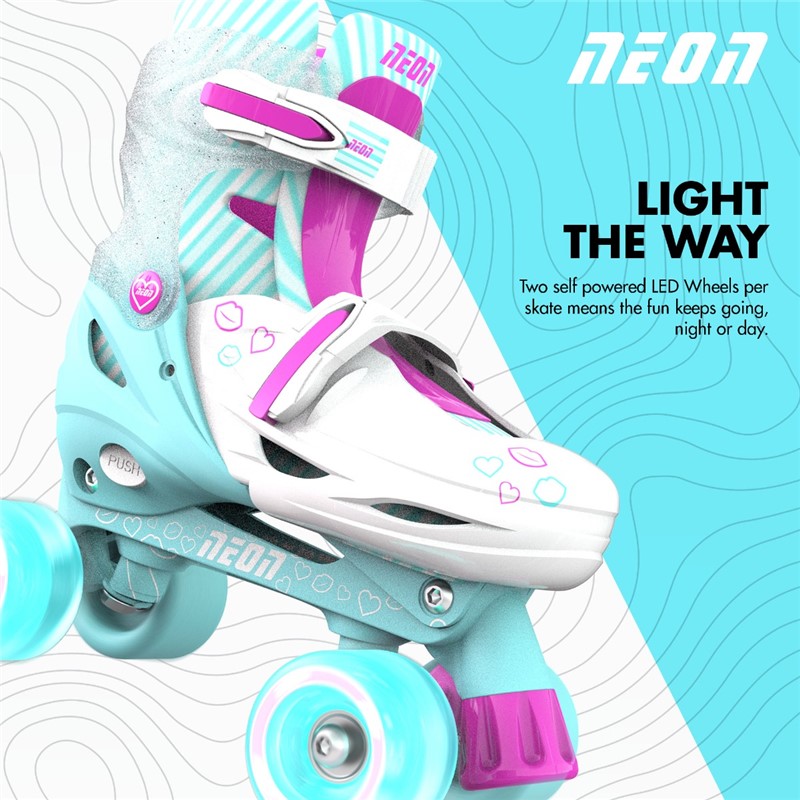 Patines Combo Neón Turquesa Rosa T. 30-33 volution - Imagen 5