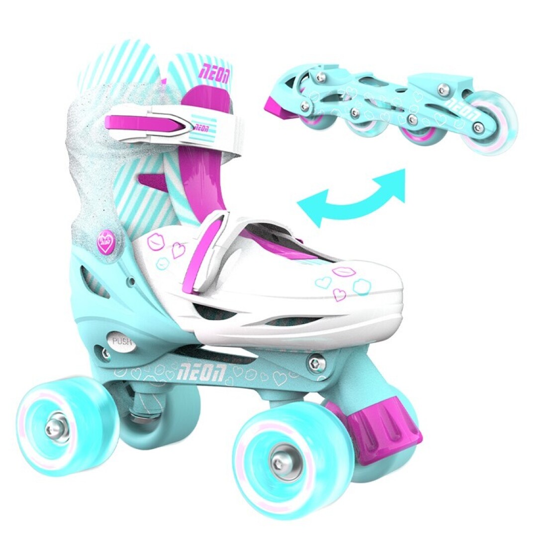 Patines Combo Neón Turquesa Rosa T. 30-33 volution