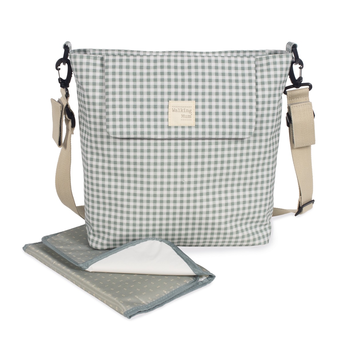 Bolsa Canastilla I Love Vichy Verde Walking Mum - Imagen 3