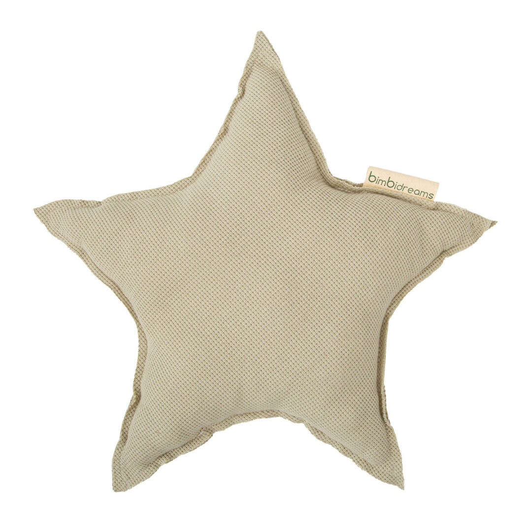 Cojín decorativo Estrella Waffle Verde 60x60 Bimbidreams