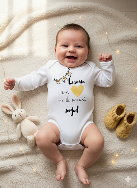 Body o Camiseta personalizada Corazón de Mamá - Imagen 2