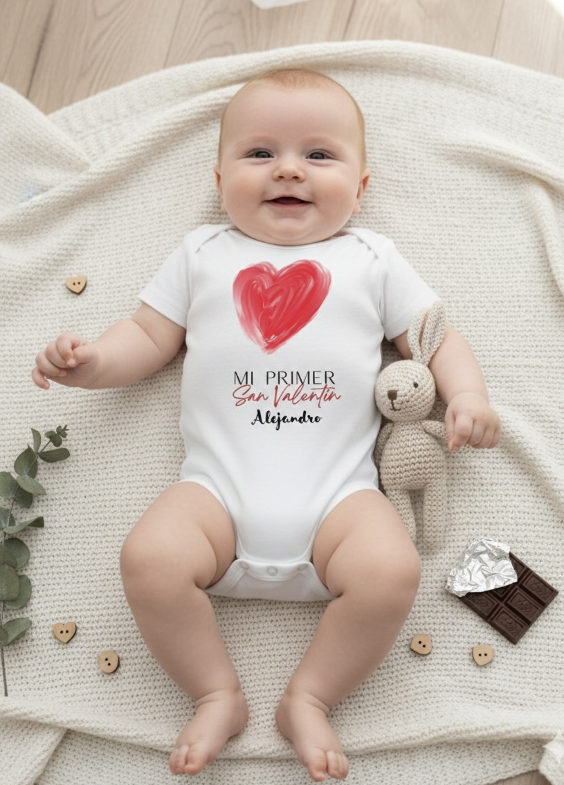 Body o Camiseta personalizada Mi Primer San Valentín - Imagen 2