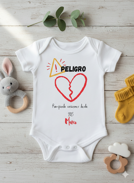 Body o Camiseta personalizada Peligro Rompecorazones