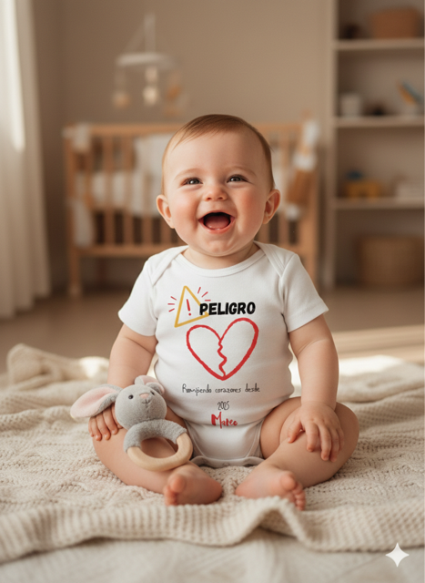 Body o Camiseta personalizada Peligro Rompecorazones - Imagen 2
