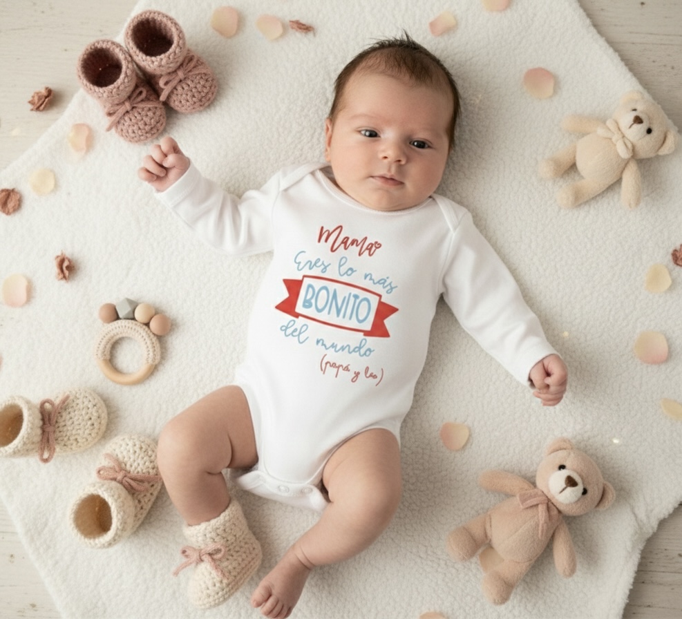 Body o Camiseta personalizada Mamá/Papá eres lo mas bonito - Imagen 2