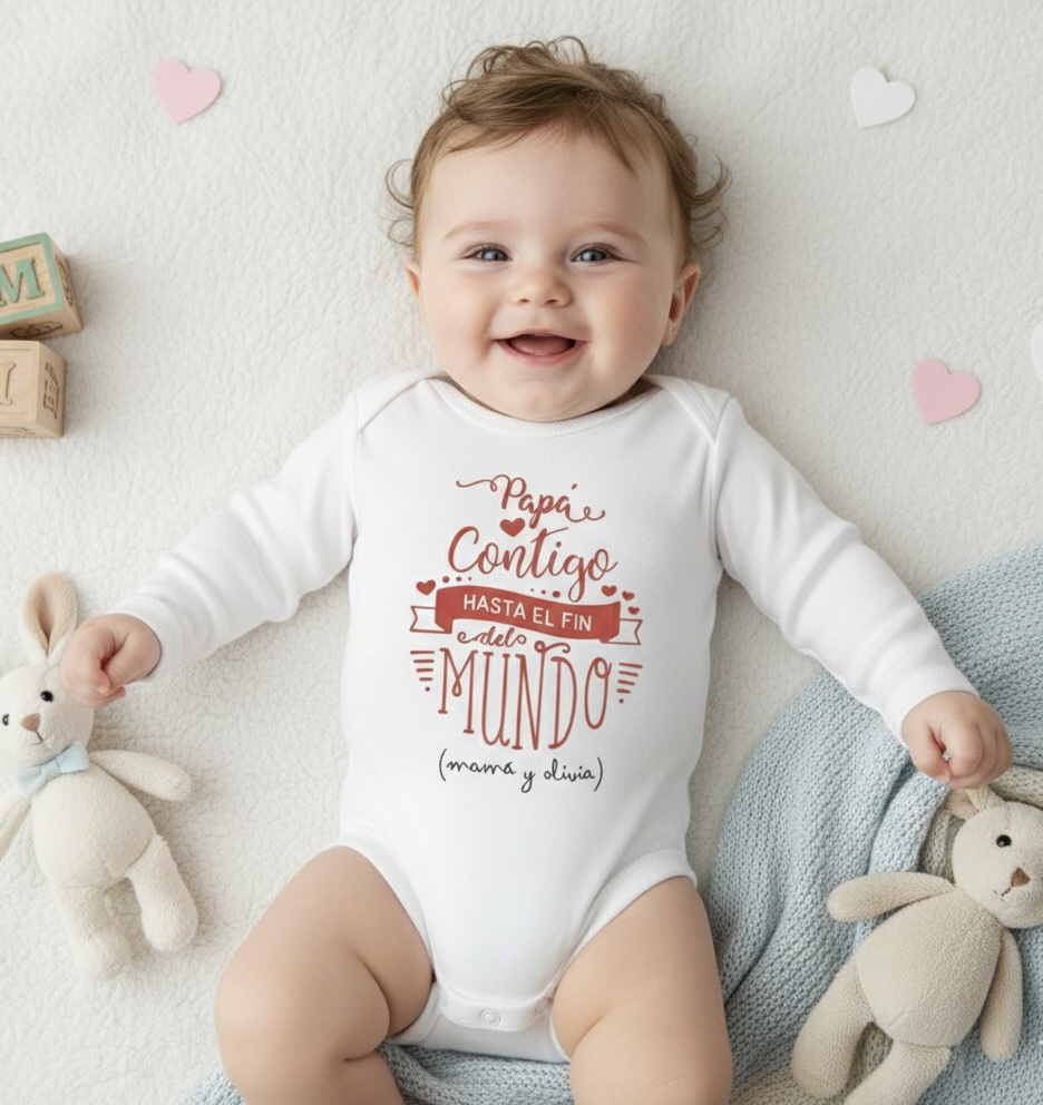 Body o Camiseta personalizada Papá/Mamá Contigo hasta el fin - Imagen 2