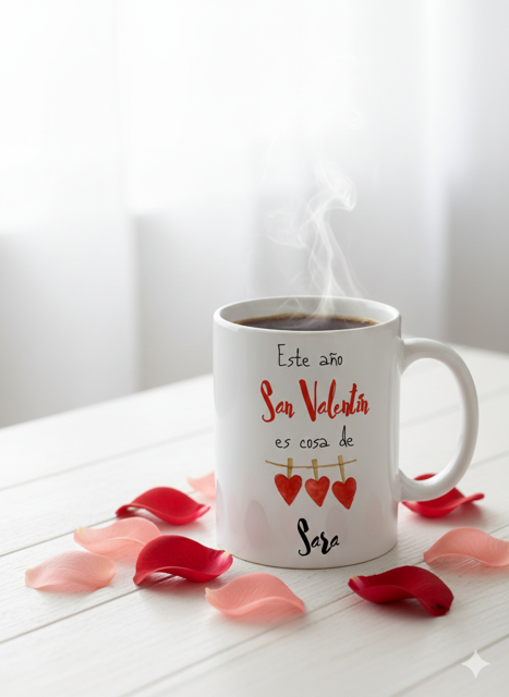 Taza personalizada San Valentín de Tres