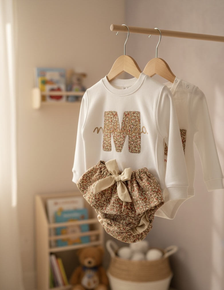 Conjunto Personalizado Sudadera, Camiseta y falda - braguita · Colección Amandé - Imagen 3
