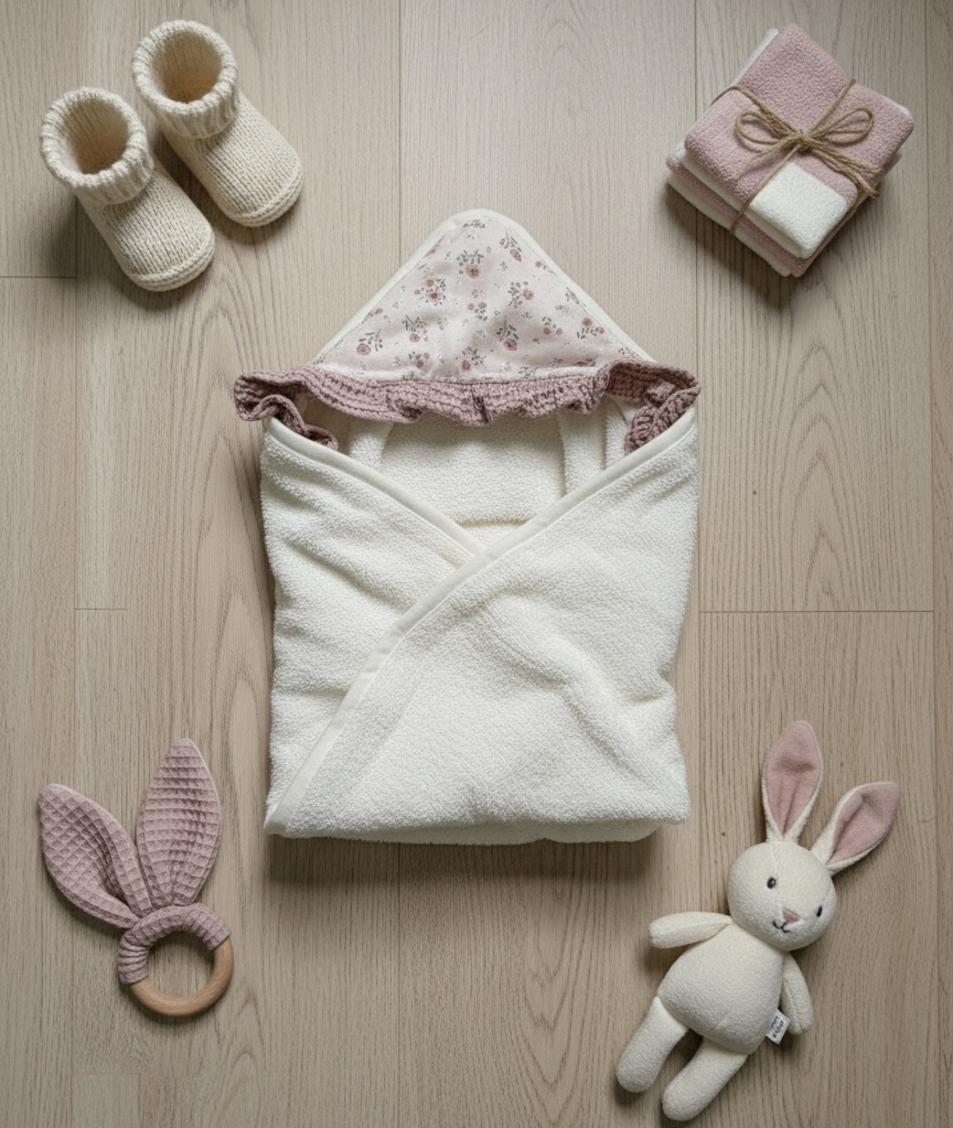 Capa de Baño Bebé Personalizable · Colección Rosé
