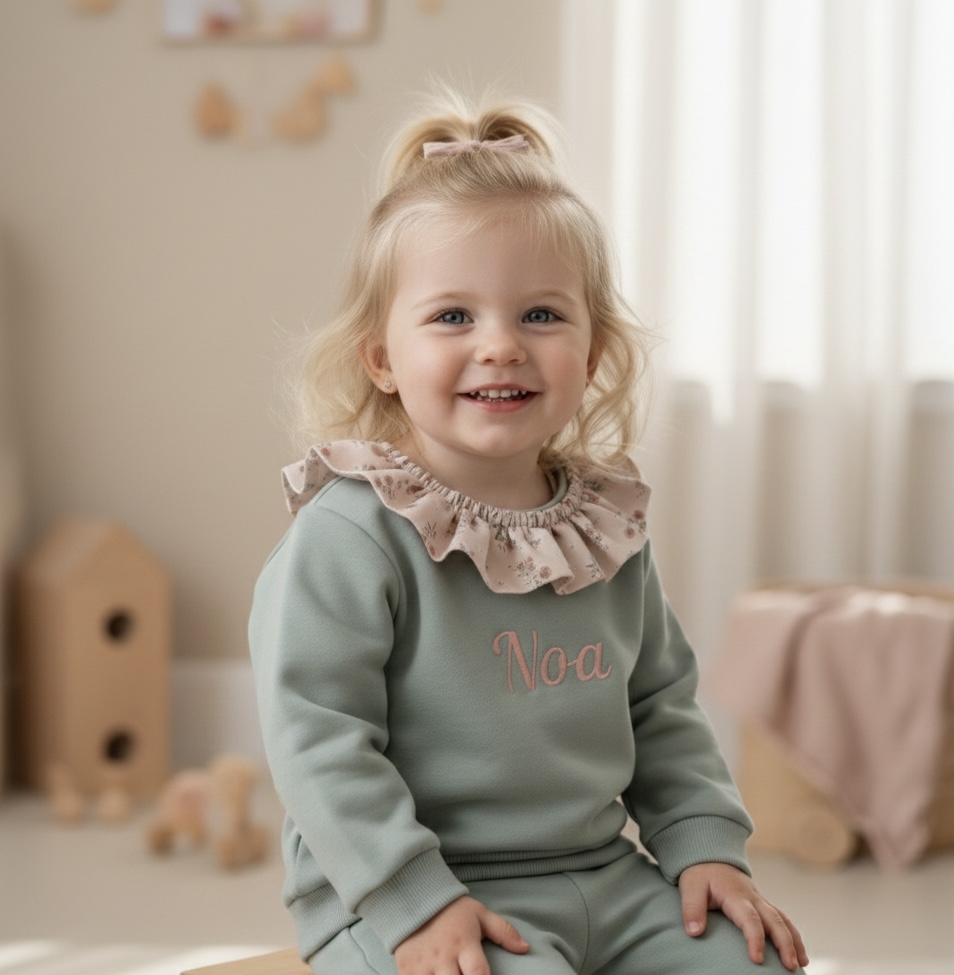 Sudadera Volante Personalizada Niño · Colección Rosé - Imagen 2