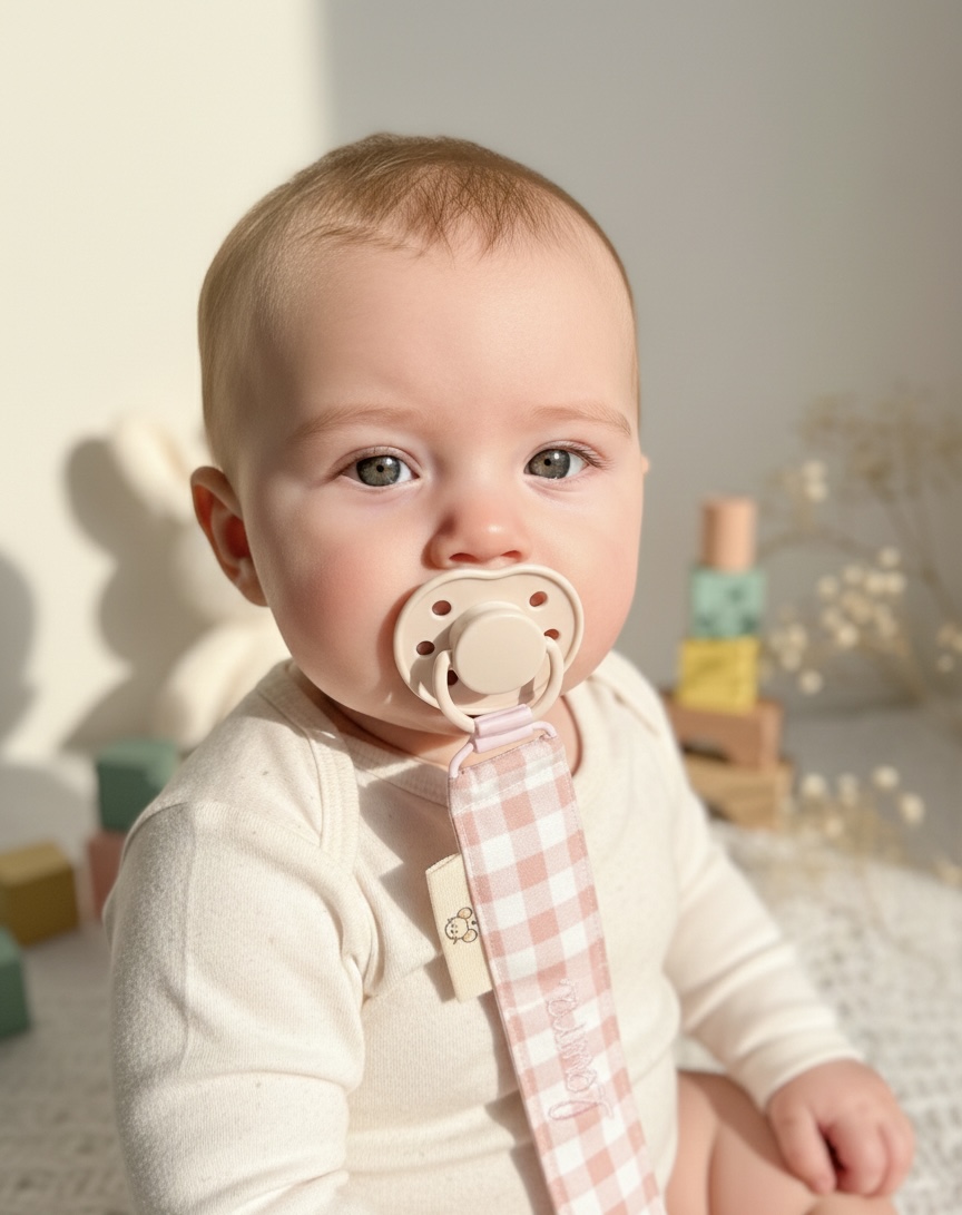 Chupetero Personalizado Chérie Vichy Rosa | (25 cm) - Imagen 3
