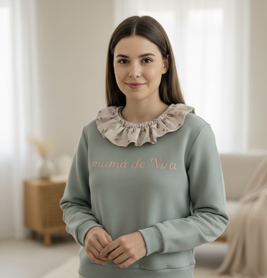 Sudadera Volante Personalizada Adulto · Colección Rosé