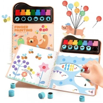 Libro creativo con pintura - FINGERTIP STAMP FUN FORMS - Imagen 2