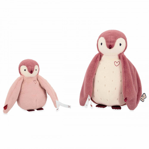 Peluches Pingüino Abrazando Rosa - Imagen 2