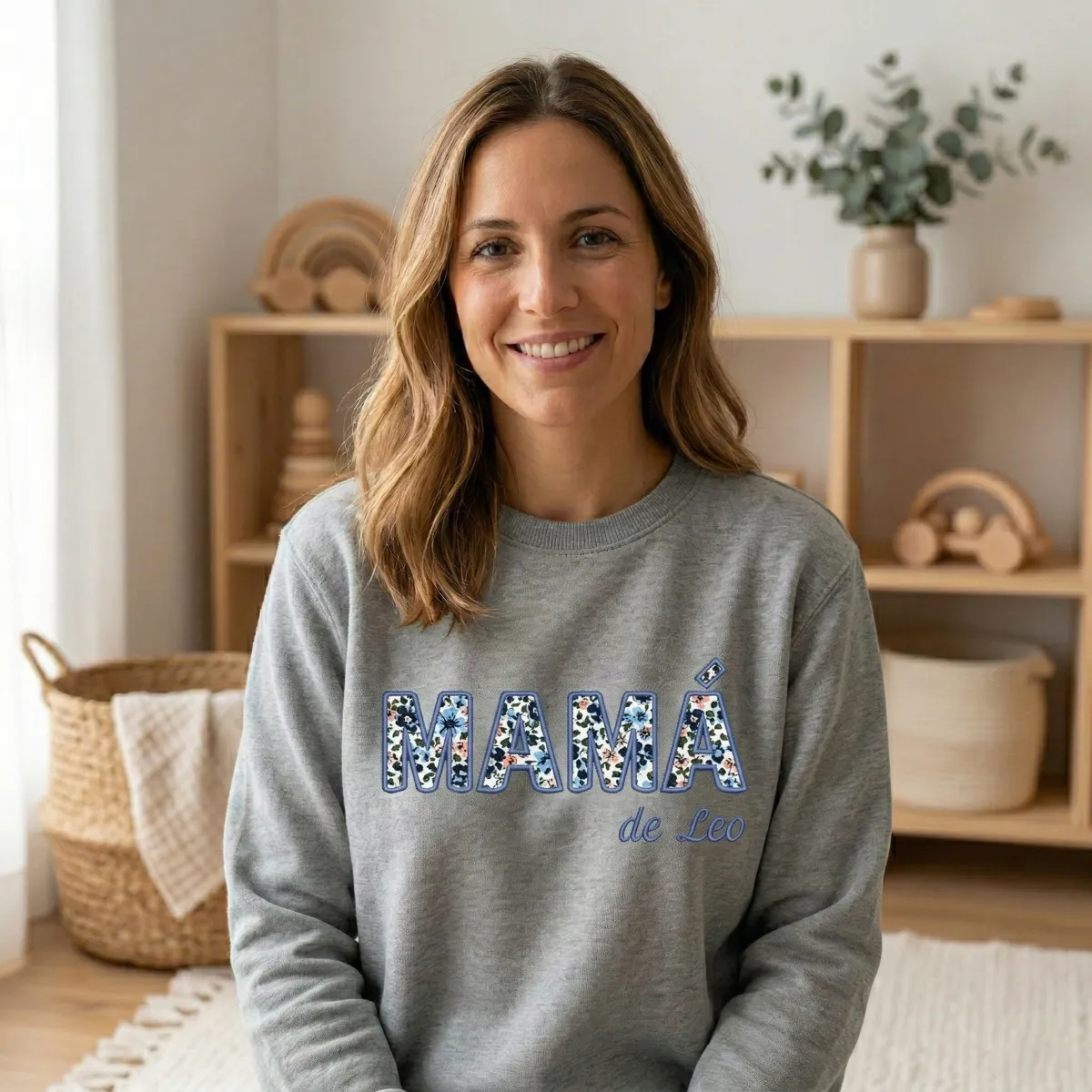 Sudadera Personalizada “Papá/Mamá” | Aplique de Tela + Nombre - Imagen 4