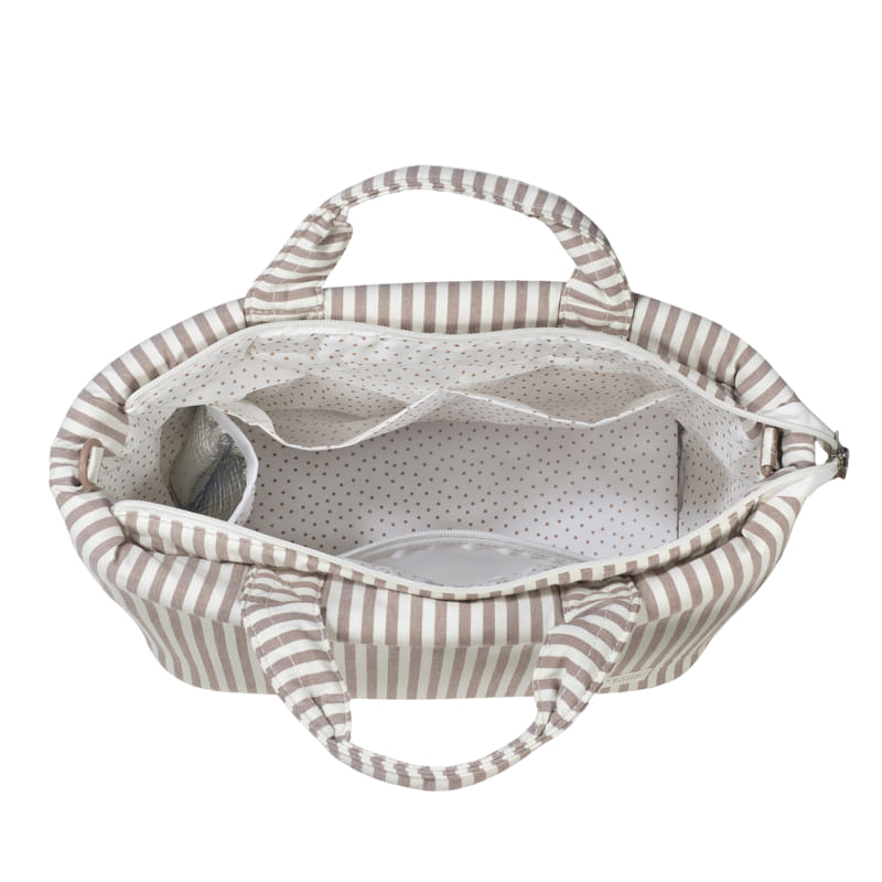Bolsa Canastilla Praliné Rayas Moka - Imagen 7