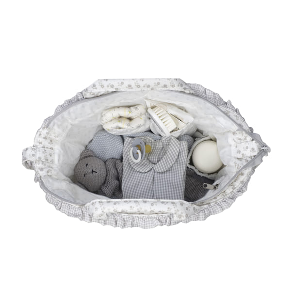 Bolsa Canastilla Little Bloom Flor Gris - Imagen 8