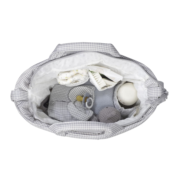 Bolsa Canastilla Little Bloom Vichy Gris - Imagen 7