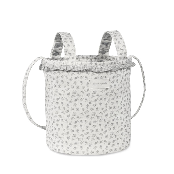 Bolsa Bucket Little Bloom Flor Gris - Imagen 2
