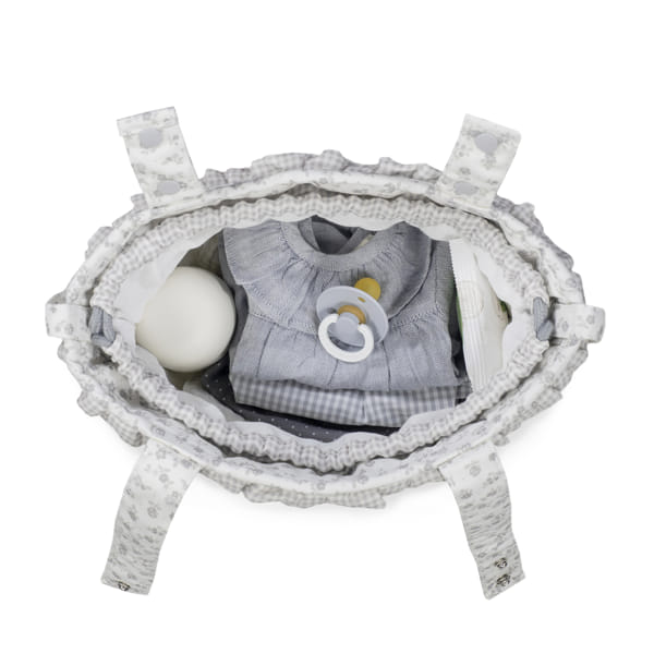 Bolsa Bucket Little Bloom Flor Gris - Imagen 6