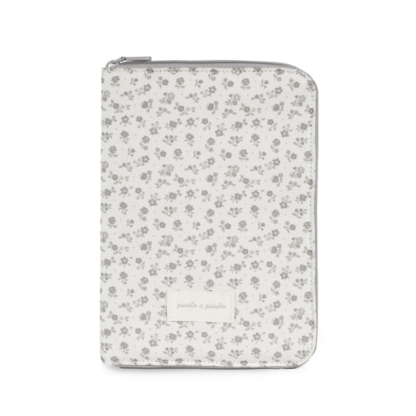 Portadocumentos Little Bloom Flor Gris