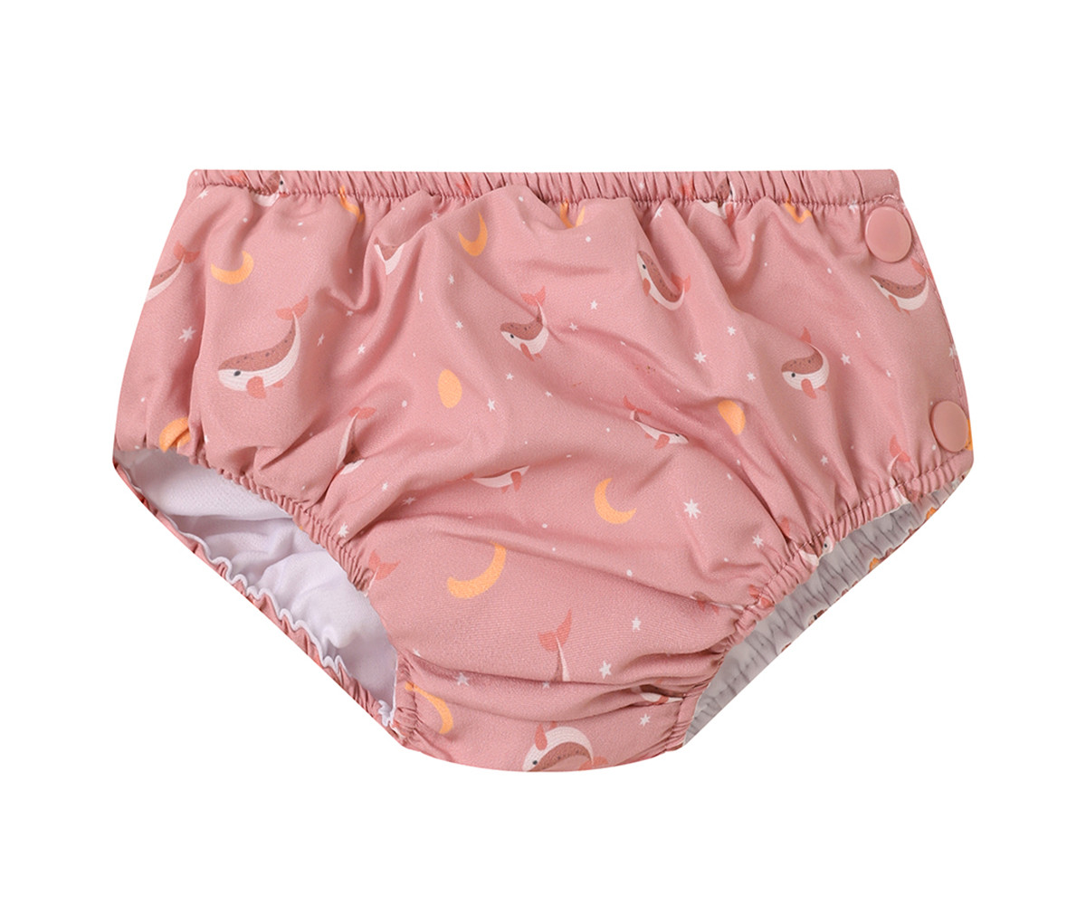 Bañador Pañal Volantes Whale Pink