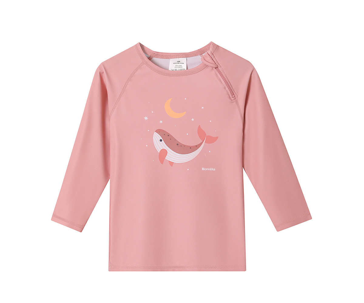 Camiseta Protección Solar Manga Larga Whale Pink