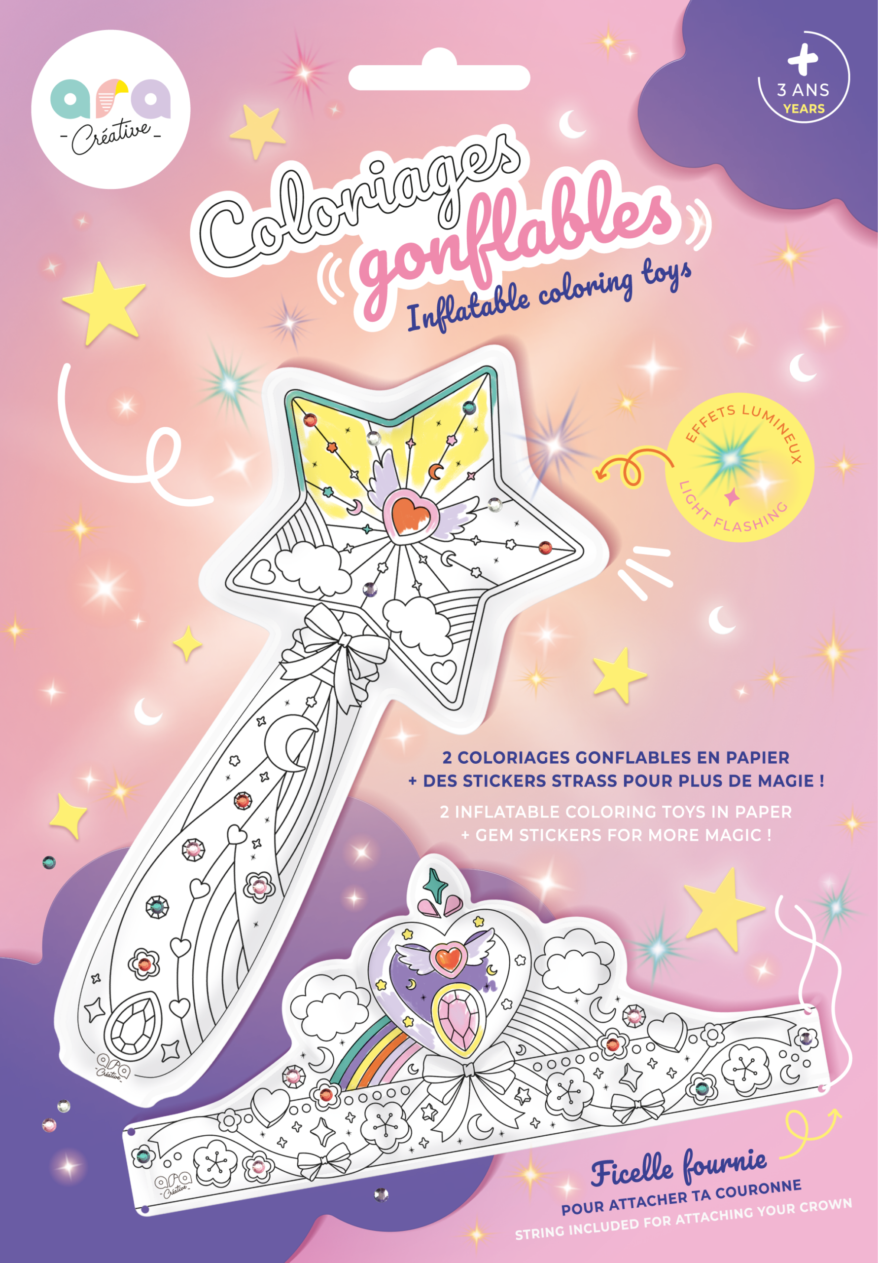 CORONA Y VARITA: contiene 2 inflables + luz LED - Imagen 3