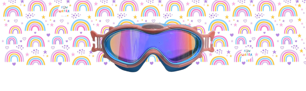 Máscaras Infantiles Rosas con Turbante Arcoiris