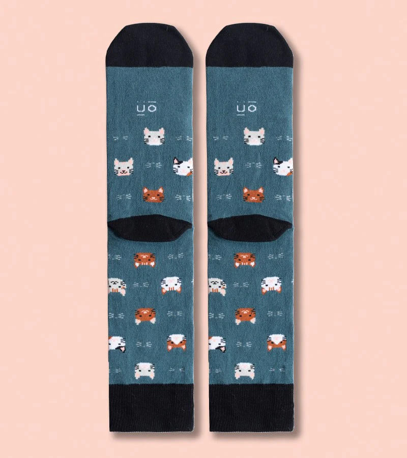 Calcetines "Amor Gatuno" Verde T 42-46 - Imagen 4
